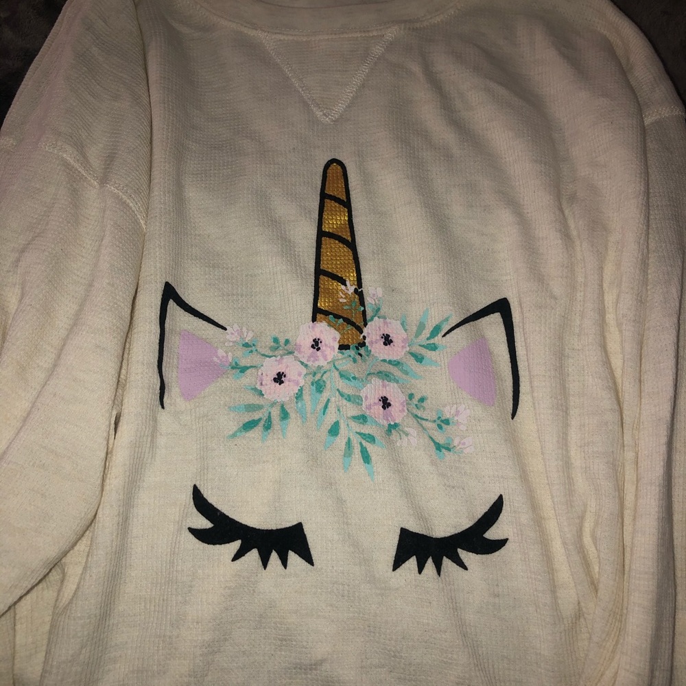 Long sleeve pj unicorn shirt